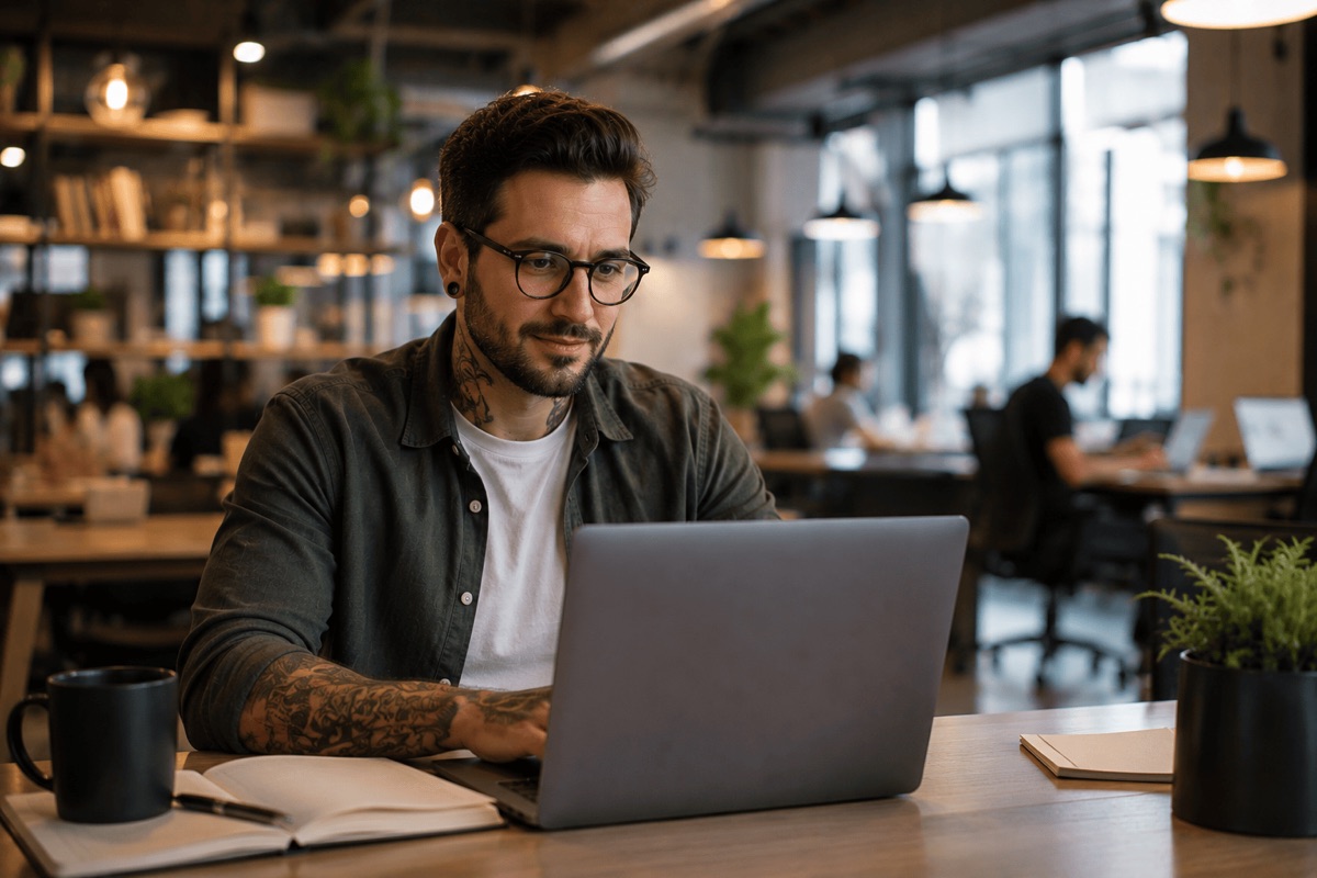 Emprunteur complétant sa demande de micro prêt en ligne